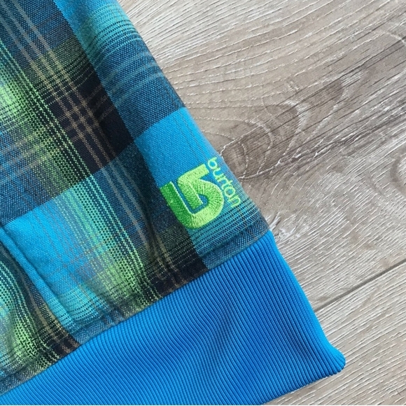 Burton Dryride XL Blue Plaid Sleeveless Vest Hooded Winter - Picture 4 of 7